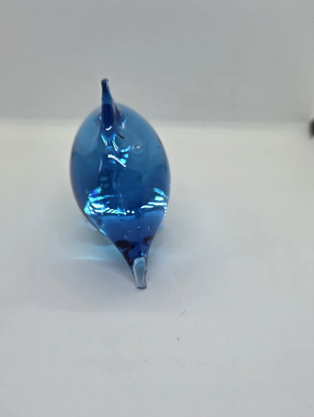 Blue Art Glass Dolphin Figurine - Decorative Home Accent